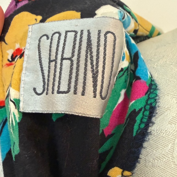 Vintage 80s 90s Floral Peplum Collared Dress Cotton 10 Medium Large Cottagecore - Picture 6 of 12